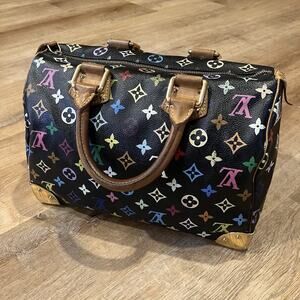Louis Vuitton Takashi Murakami Speedy 30 Noir Bag Multicolor Black Monogram